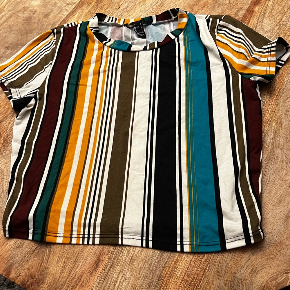 Multicolor Striped Crop Top - Forever 21